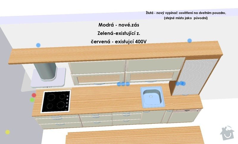 Stavební a elektrikářské úpravy panel. bytu: 05_Zasuvky_-_Kuchyn1