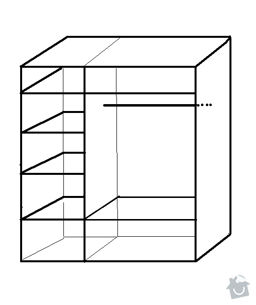 Vestavnou skřín š180cm v240cm: 812-Modern-S3-schema