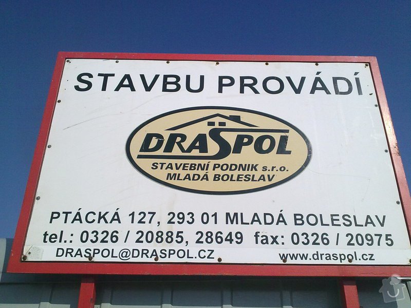 Dlouholetá spolupráce s firmou Draspol s.r.o. Mladá Boleslav: 09032011114
