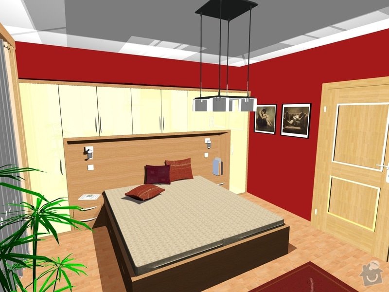 Návrh a realizace interiéru ložnice: 2