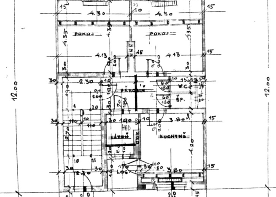 Rekonstrukce bytu 2+1 o ploše 64m2 v rod. domě - stav před realizací