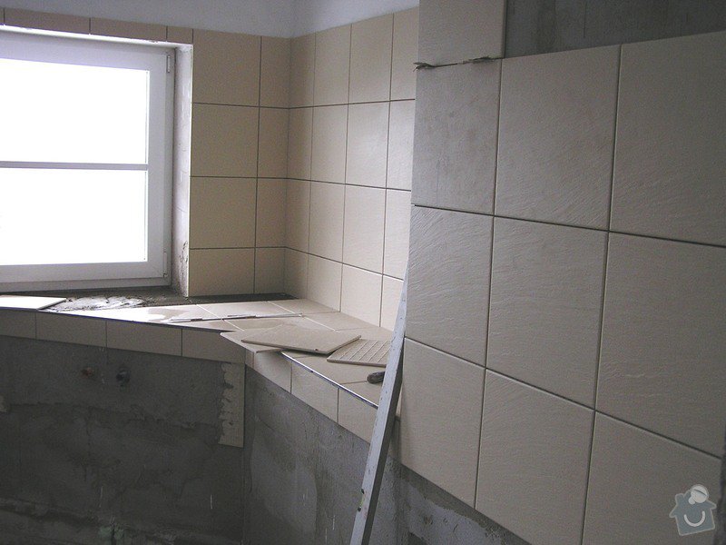 Výstavba dvou koupelen, položení podlah: 0415