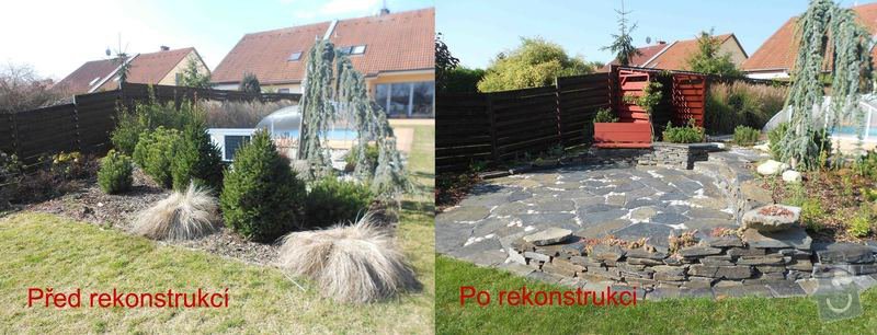 Rekonstrukce zahrady u rodinného domu: posezeni