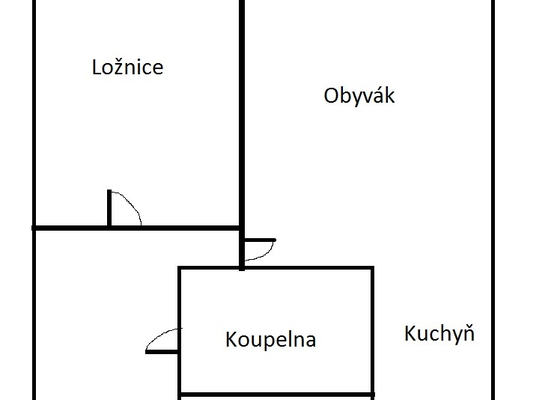 Rekonstrukce bytu v paneláku - 2+kk - stav před realizací