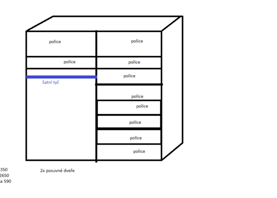 2x šatní skříň výroba+montáž