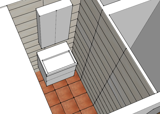 Pokládka dlažby (~3m2) a obkladů (~17m2)