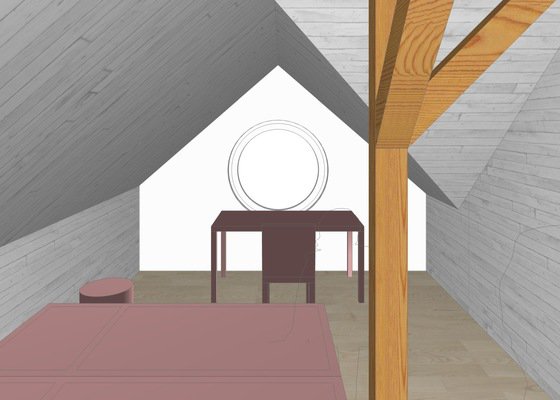 Studie rekonstrukce podkroví domku