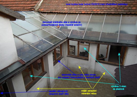 Rekonstrukce a zateplení verandy, výměna oken
