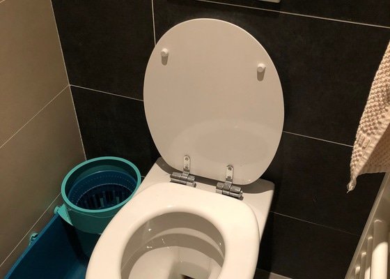 Výměna systému závěsného WC, oprava dlažby na WC a v komoře a vymalování WC