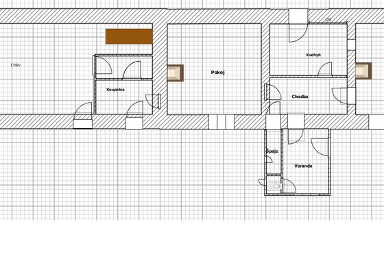 Rekonstrukce kamenné chalupy - stavební projekt - stav před realizací