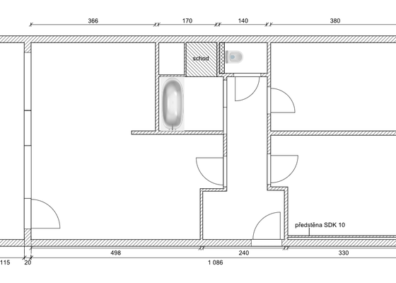 Rekonstrukce bytu 3+1, 62 m2