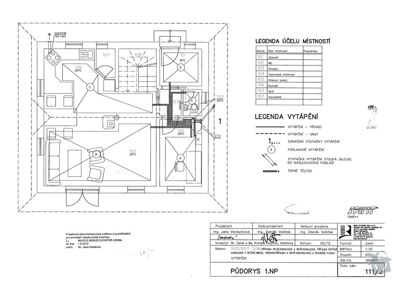 Dodávka a montáž systému podlahového vytápění: vyt_pudorys_np1