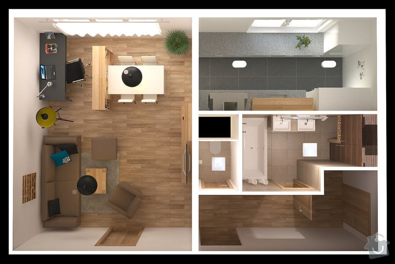 Návrh interiéru bytu, Vyškov Tyršova: SRM_20120913_top
