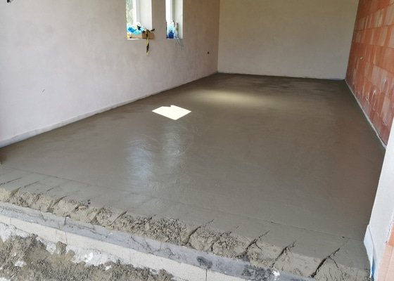 Garáž betonová podlaha 25m RD Kněžmost