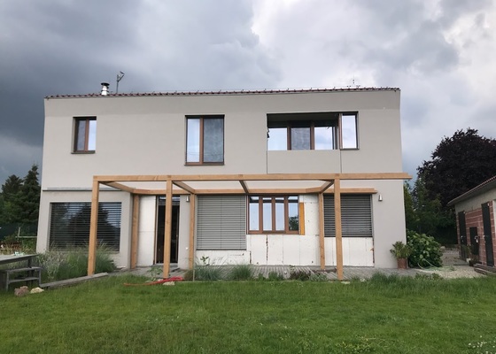 Dřevěná pergola 9x4m, bez zastřešení