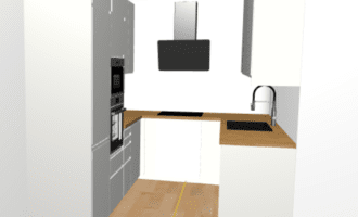 Montáž kuchyňe IKEA + Příprava el. rozvodů a vody po povrchu - stav před realizací