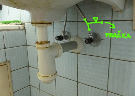 Ventil pro připojení pračky - odbočka, hadice, ventil