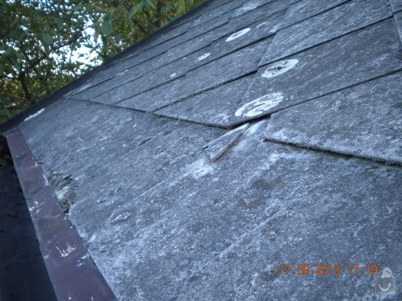 Oprava eternitové střechy, nátěr oplechování: DSCN1539_ulice