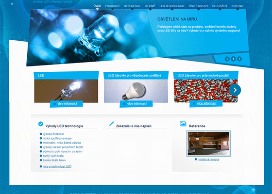 Tvorba www stránek pro výrobce LED světelných zdrojů