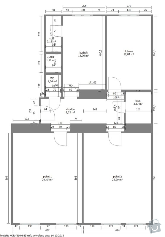 Rekonstrukce bytu, Praha 10, 90m2.: Byt_P10