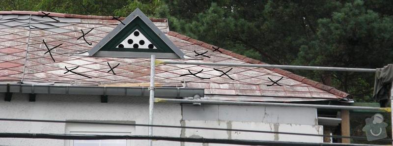 Oprava střechy.Výměnu eternitové krytiny za plastové šablony nebo plech.Opravy krovu a bedění: P8240049