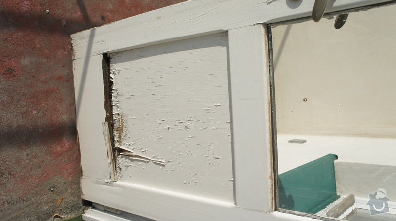 Oprava vnějších dřevěných dveří na terasu včetně prahu: DSC05967