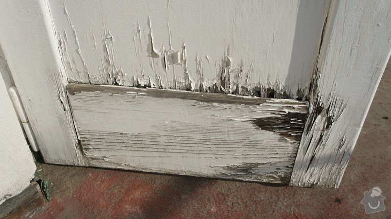 Oprava vnějších dřevěných dveří na terasu včetně prahu: DSC05965