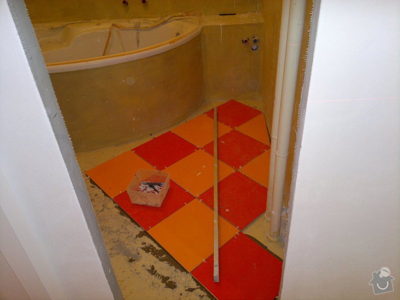 Rekonstrukce koupelny, wc, šatny,pokládka podlahy,malba: 6