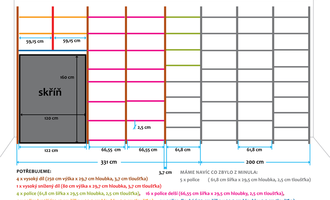Výroba dřevěné knihovny (regálu) - stav před realizací