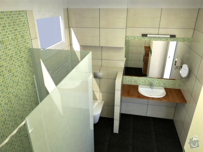 Koupelna s atypickým sprchovým koutem: Trv__navrh3d_ver.3