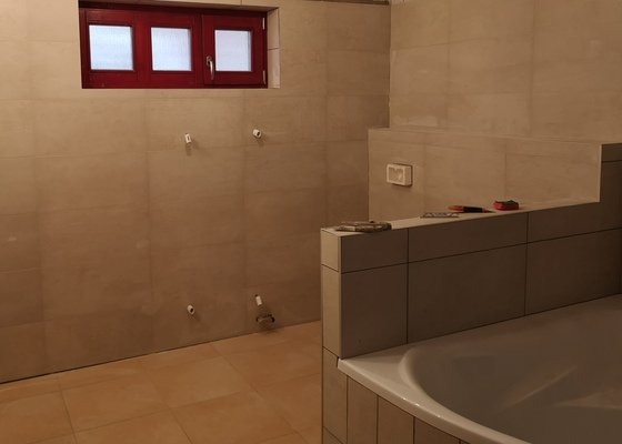 Obložení koupelny a WC, dlažba 40m2