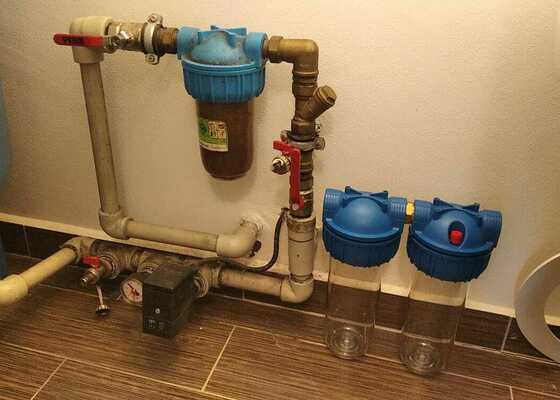 Montáž vodního filtru na přívod vody - stav před realizací