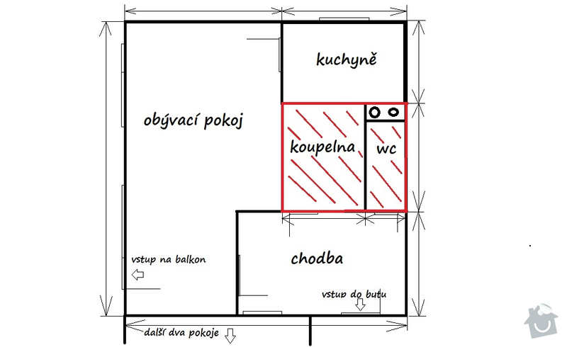 Rekonstrukce bytového jádra v panelovém domě: byt