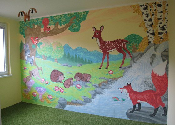 Malba na zeď v dětském pokojíčku