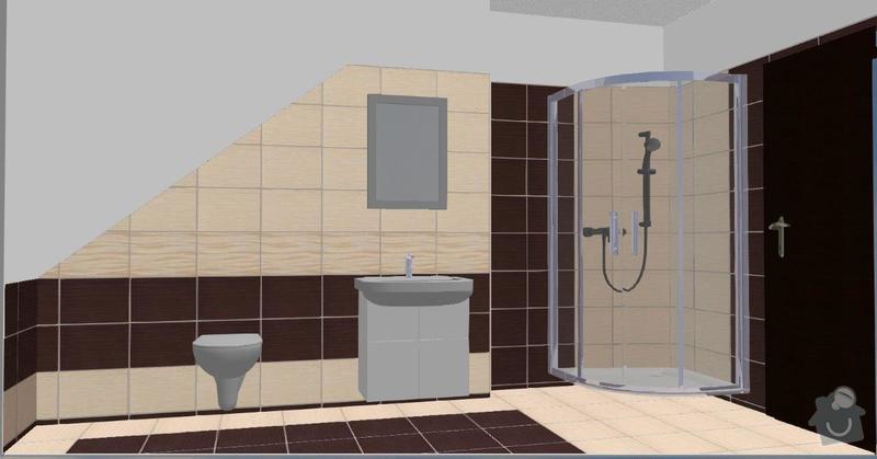 Pokládka obkladů a dlažby ve 2 koupelnách, dohromady cca 67 m2: Tanaka_I.NP_E