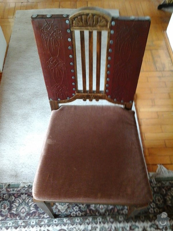 Opravu čalouněných židlí - renovace opěrných částí + sedáků.: 20140404_143430