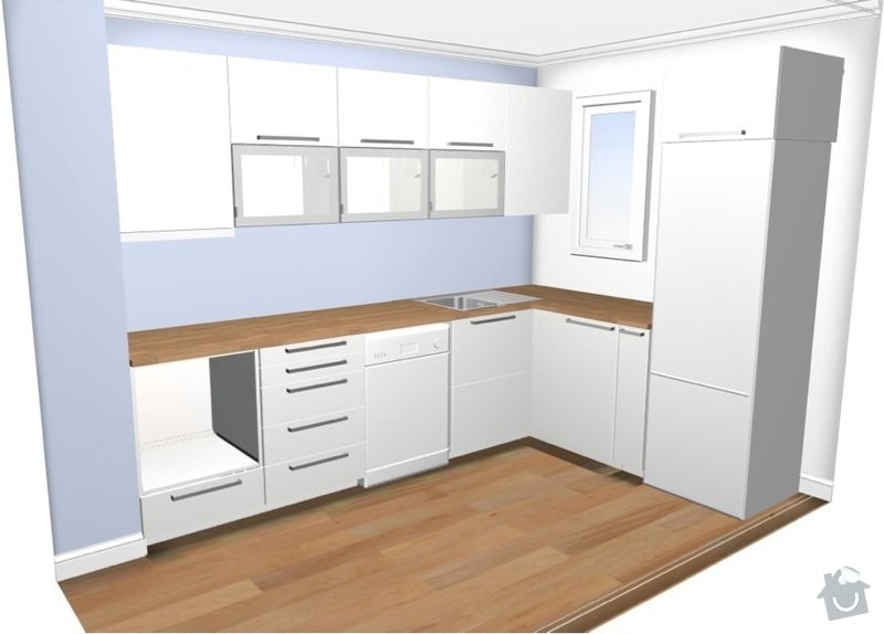 Montáž kuchyně IKEA: kuchyn-3D