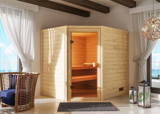 Venkovní rohová sauna