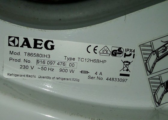 Jedná se o opravu sušičky AEG - model  T86580IH3.
