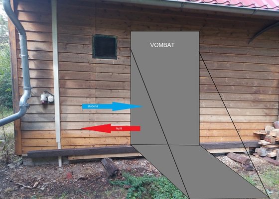 Rozvody vody vnějškem na chatě + napojení na solární ohřev