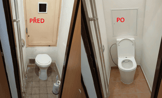 Rekonstrukce záchodu (vybourání stěny + nové wc)