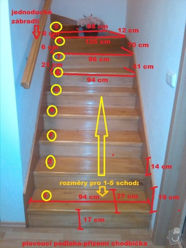 Renovace (oprava) starých schodů: 1
