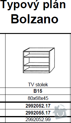 Montáž nábytku v Praze 10 - Hostivař: Bolzano_TV_stolek