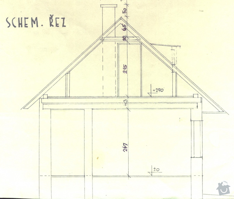 Oprava podkroví - nové schodiště, zateplení střechy, 2 střešní okna: chaloupka_vyskove
