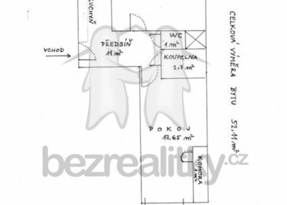 Elektroinstalace komplet, stary byt 52M2 - stav před realizací