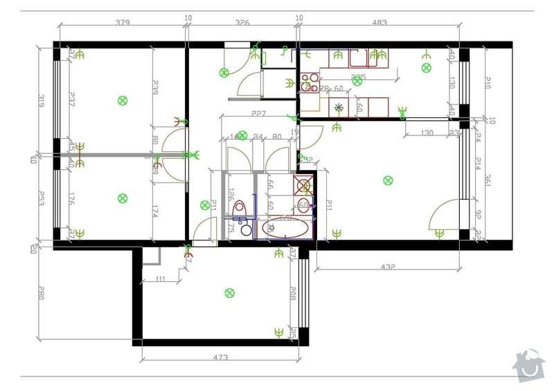 Rekonstruce bytu v panelovém domě: vykres