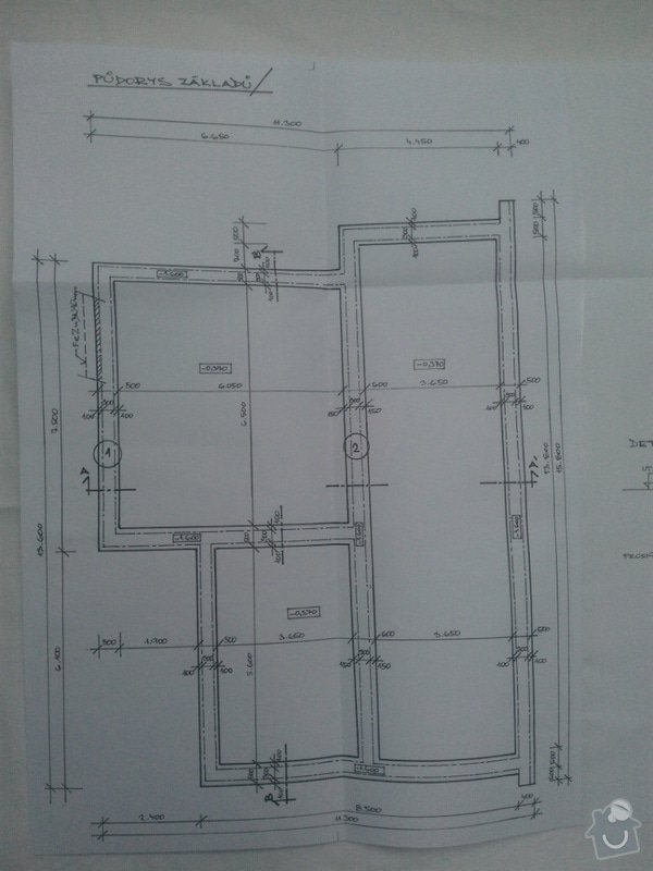 Zednické práce,vyzdění hrubé stavby: Pudorys_zakladu_p