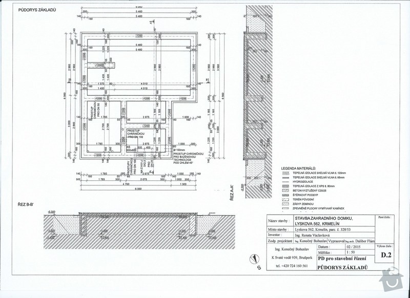 Sklípek 3mx5m, betonová deska, výkopy : 002