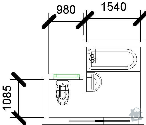 Rekonstrukce koupelny a WC: koupelna_var1