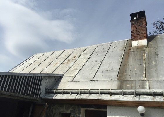 Renovace plechové střechy - stav před realizací